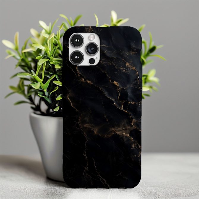 Black Marble Pattern iPhone Case