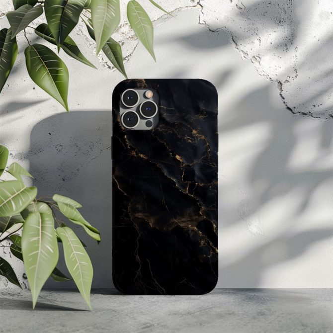 Black Marble Pattern iPhone Case