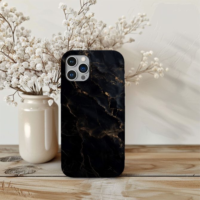 Black Marble Pattern iPhone Case