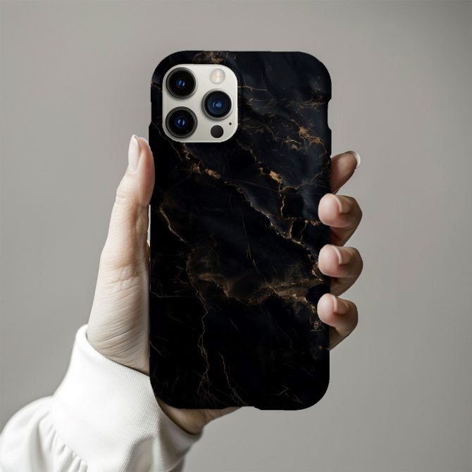 Black Marble Pattern iPhone Case