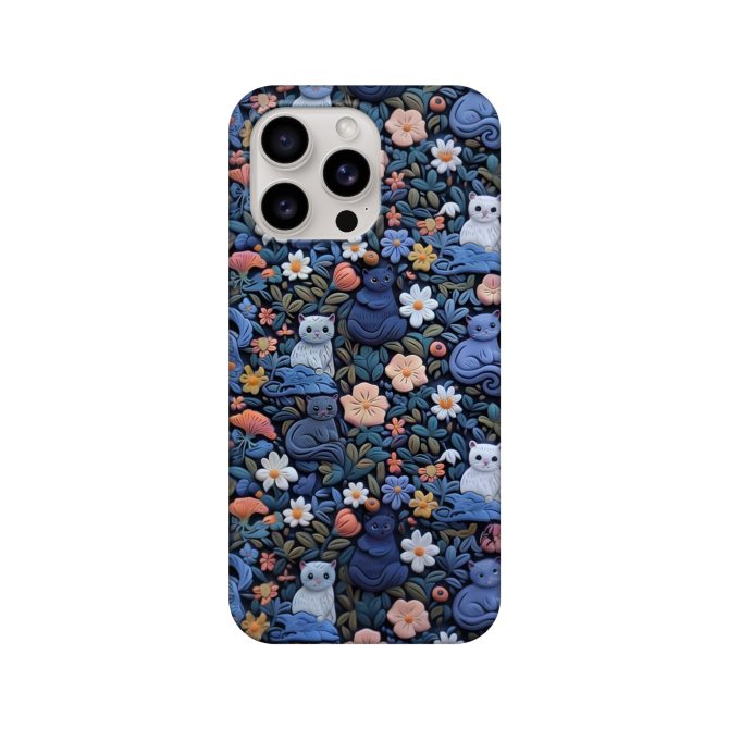 Cat and Flowers Cute Phone Case for iPhone and Samsung